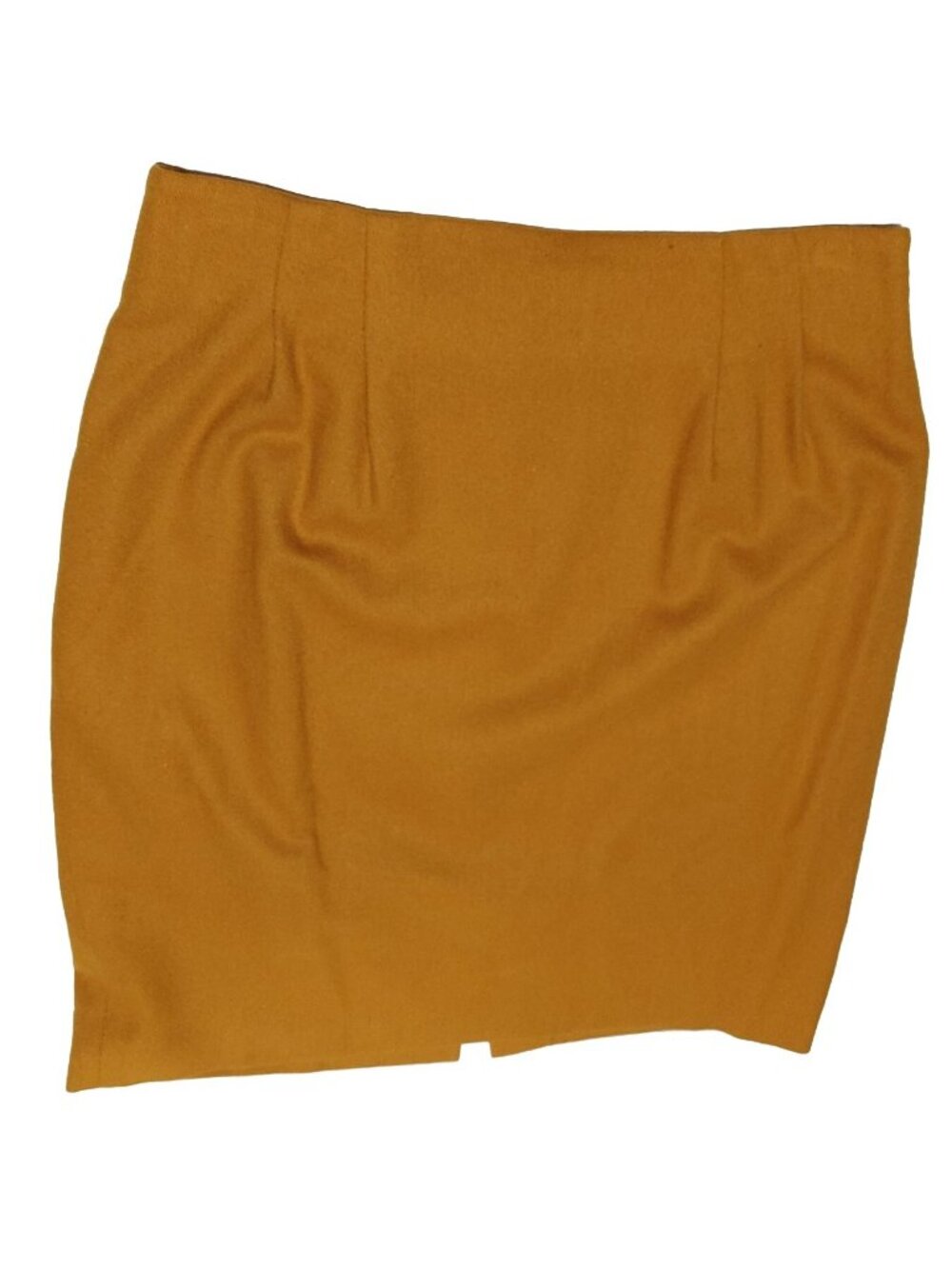 Requirements Women's Size 12 Gold Mustard 100% Wool Knee Length Pencil Skirt